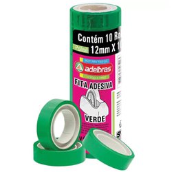 Fita adesiva adelbras polisil 12mm x 10m verde