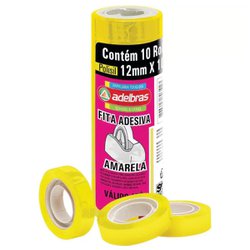 Fita adesiva adelbras polisil 12mm x 10m amarela