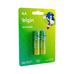 Pilha alcalina elgin pequena aa com 2