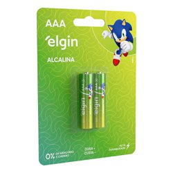 Pilha alcalina elgin palito aaa com 2
