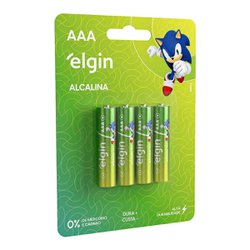 Pilha alcalina elgin palito aaa com 4
