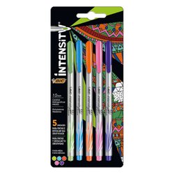 Caneta hidrografica bic intensity 1.0mm cores sortidas com 5