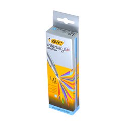 Caneta hidrografica bic intensity 1.0mm azul claro com 10