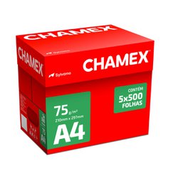 Papel sulfite chamex a4 branco 75g caixa com 2500 folhas