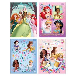 Caderno tilibra brochura capa dura 1/4 princesas 80 folhas com 5