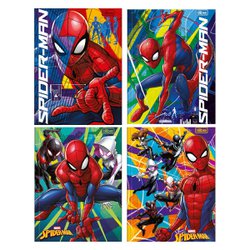 Caderno tilibra brochura capa dura 1/4 spider man 80 folhas com 5