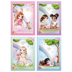 Caderno tilibra brochura capa dura 1/4 jolie 80 folhas com 5