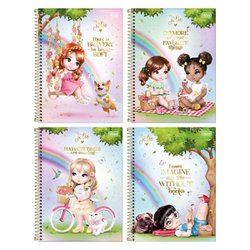 Caderno tilibra espiral c/d universitario jolie 10x1 160fls c/4 - 308544