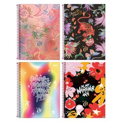 Caderno tilibra espiral c/d universitario capricho 1x1 80fls c/4 - 308455