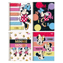 Caderno tilibra espiral c/d universitario minnie 1x1 80fls c/4 - 308081