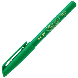 Caneta hidrografica pilot office pen 1.0mm media verde com 12