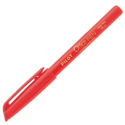 Caneta hidrografica pilot office pen 1.0mm media vermelha com 12