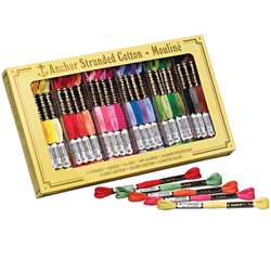 Linha para bordar anchor mouline cores sortidas 8m com 72