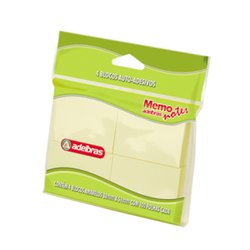 Bloco adesivo adelbras 38 x 51mm amarelo com 4