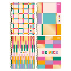 Caderno tilibra espiral c/d universitario be nice 10x1 160fls c/4 - 313602