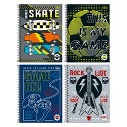 Caderno tilibra espiral c/d universitario pepper masculino 20x1 320fls c/2