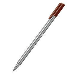 Caneta hidrografica staedtler 0.3mm ultra fina marrom com 10