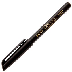 Caneta hidrografica pilot office pen 2.0mm grossa preta com 12