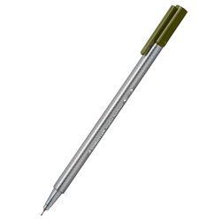 Caneta hidrografica staedtler 0.3mm ultra fina verde oliva com 10