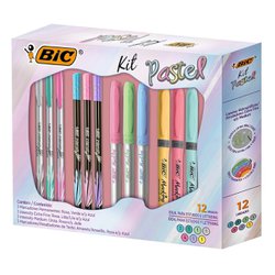 Kit pastel bic com 12 itens