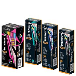 Kit caneta hidrografica bic intensity 3 caixas sortidas + marcador com 10