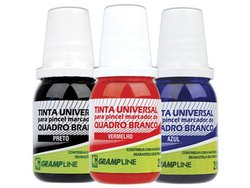 Tinta para pincel de quadro branco grampline 20ml vermelho com 6