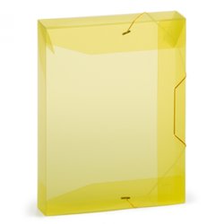 Pasta pvc com elastico plascony oficio 5cm amarela - a50b