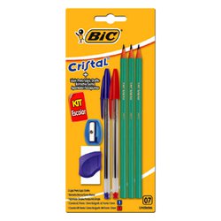 Kit escolar bic cristal com 7 itens