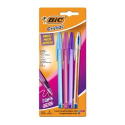 Kit escolar bic cristal 3 fashion + 1 precisao