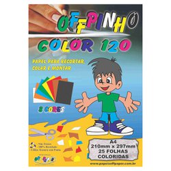 Bloco criativo off paper color 120 a4 8 cores 120g 25 folhas