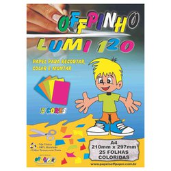 Bloco criativo off paper lumi 120 a4 5 cores 120g 25 folhas