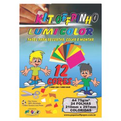 Bloco criativo off paper lumicolor a4 12 cores 75g 24 folhas