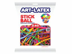 Bola de encher stick ball art latex 2:60 vermelha - c/50