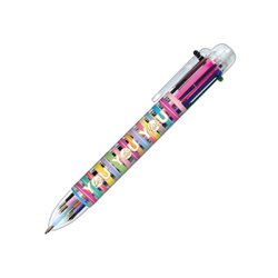 Caneta esferografica tilibra be nice 0.7mm fina 6 cores retratil com 12