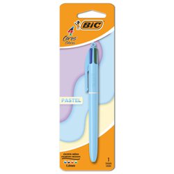 Caneta esferografica bic 4 cores 1.0mm media pastel blister