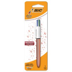 Caneta esferografica bic 4 cores 1.0mm media rosegold blister