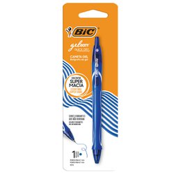 Caneta esferografica bic gelocity quick dry 0.7mm fina azul blister