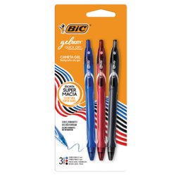Caneta esferografica bic gelocity quick dry 0.7mm fina az/pt/vm blister