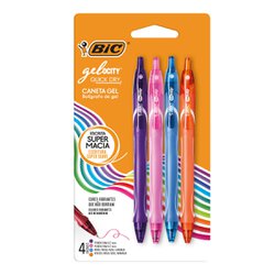 Caneta esferografica bic gelocity quick dry 0.7mm fina az/lj/rs/rx blister