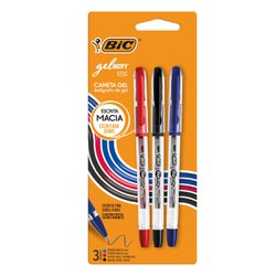 Caneta esferografica bic gelocity stic 0.5mm fina az/pt/vm blister