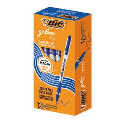 Caneta esferografica bic gelocity stic 0.5mm fina azul com 12