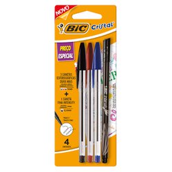 Kit caneta dura+ e intensity bic az/pt/vm + intensity fine