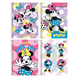 Caderno tilibra espiral c/d universitario minnie fit 1x1 80fls c/4 - 359980