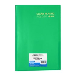 Pasta catalogo clear book gpk a4 verde com 50 sacos
