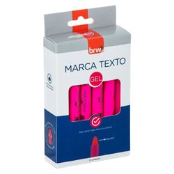 Marca texto em gel brw fluorescente rosa com 12