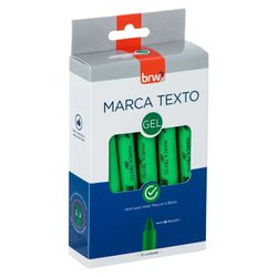 Marca texto em gel brw fluorescente verde com 12