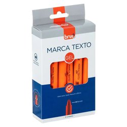 Marca texto em gel brw fluorescente laranja com 12