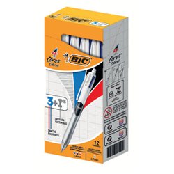 Caneta esferografica bic 4 cores 1.0mm media 3+1hb com 12