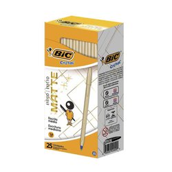 Caneta esferografica bic cristal efeito matte 1.0mm fina dourado com 25