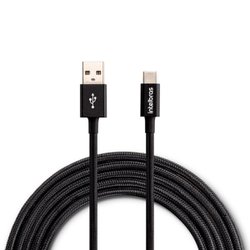 Cabo usb-a de nylon intelbras para usb-c preto 1,50m - 4830076